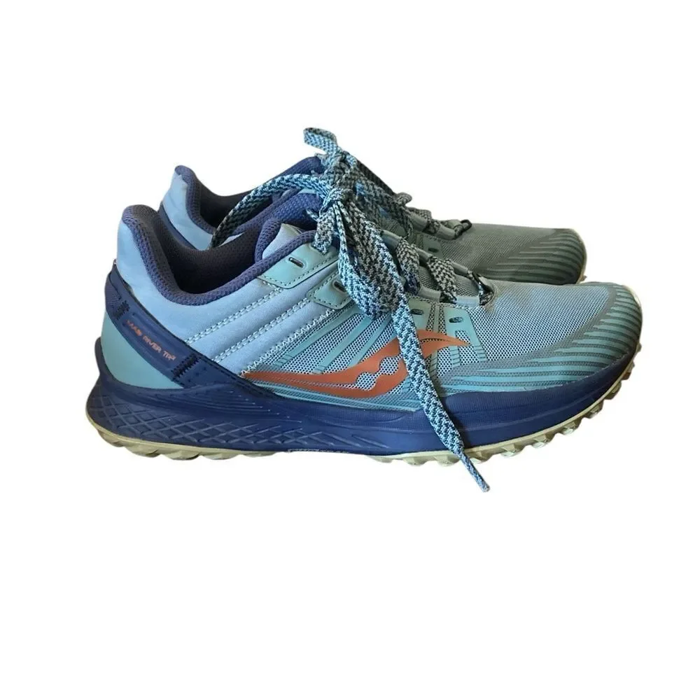 Saucony Women's Size 8 Athletic Shoes in Blue and White